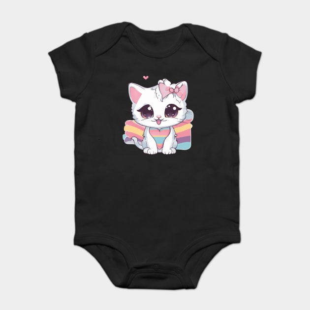 You're My Valentine Kawaii Kitten Baby Bodysuit by animegirlnft